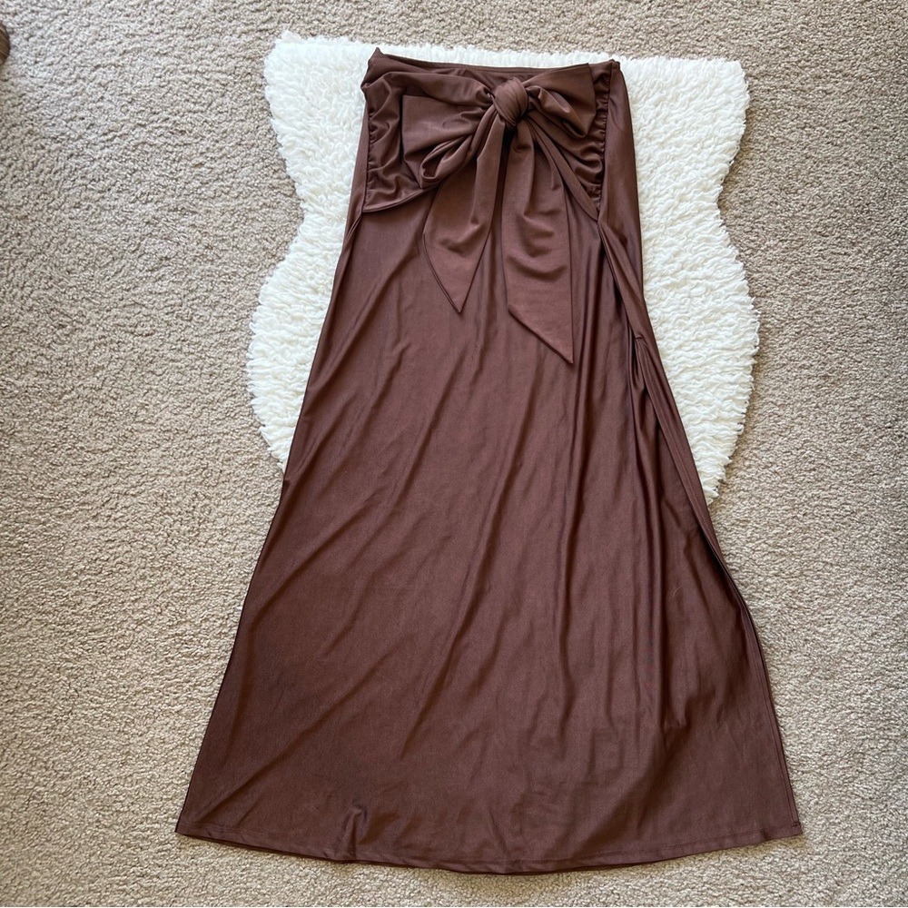 Elegant Brown Maxi Skirt